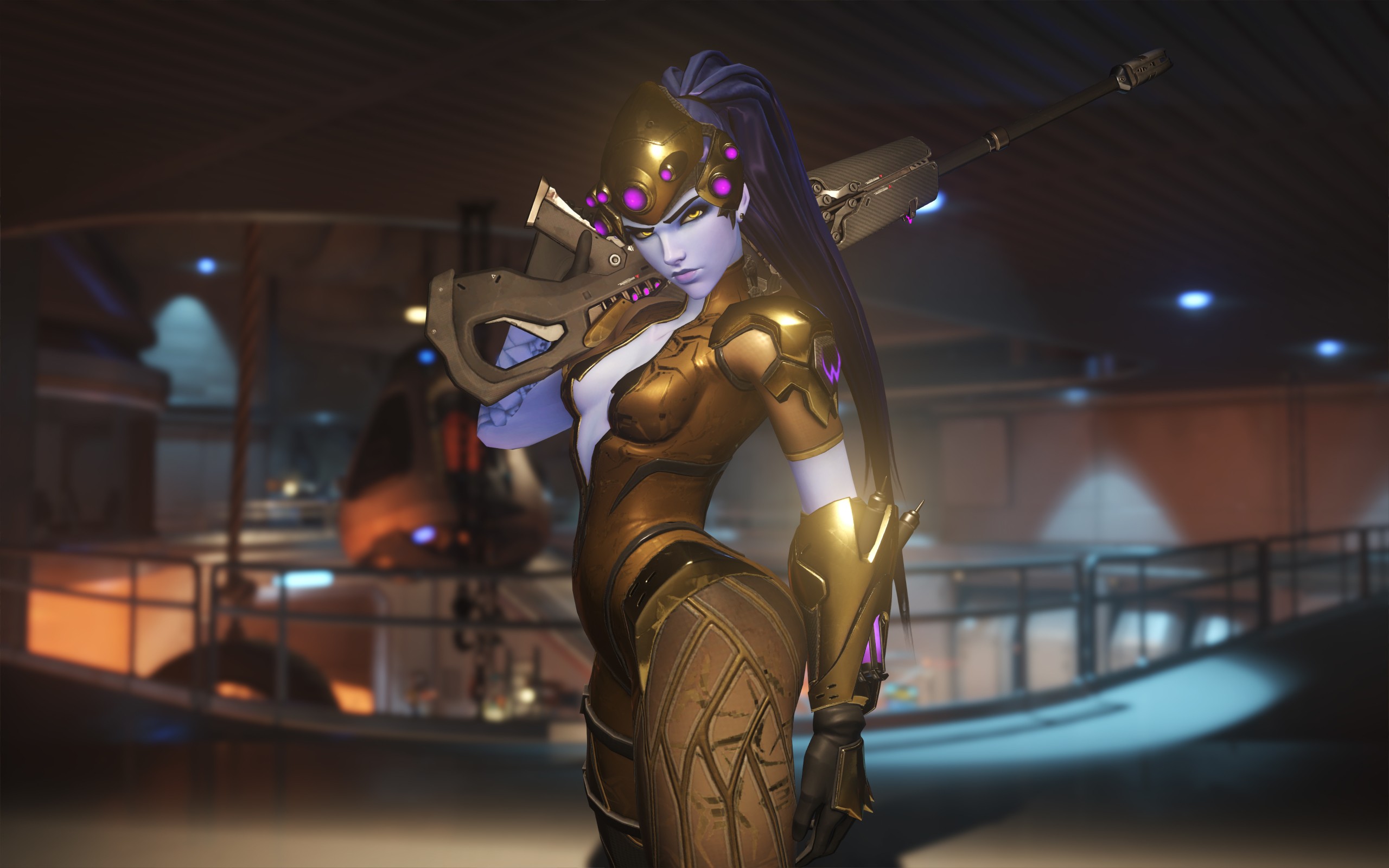 Overwatch Widowmaker Gold Skin - HD Wallpaper 