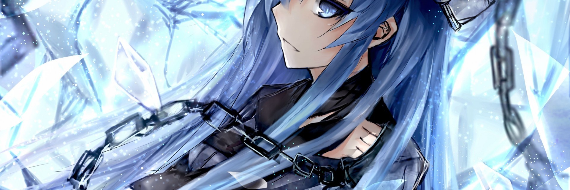 Akame Ga Kill, Esdeath, Hat, Chains, Blue Hair, Profile - Akame Ga Kill Esdeath - HD Wallpaper 
