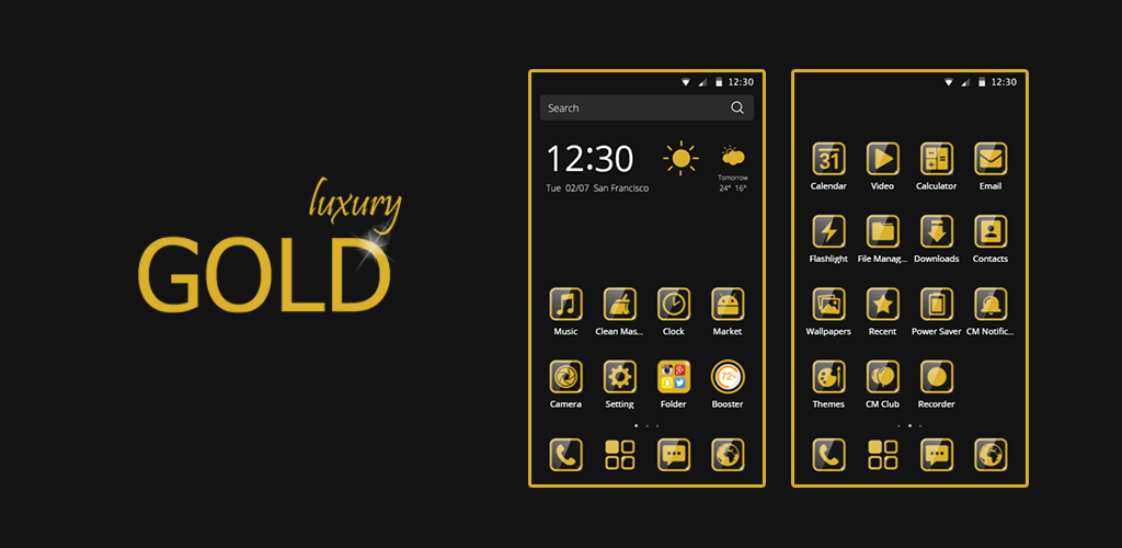 Nova Launcher Gold Theme - HD Wallpaper 
