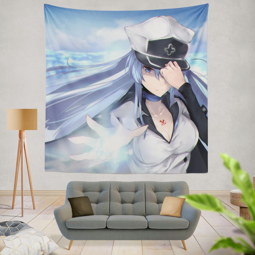 Esdeath Akame Ga Kill Japanese Wall Hanging Tapestry - Tapestry Wall Hanging Anime - HD Wallpaper 