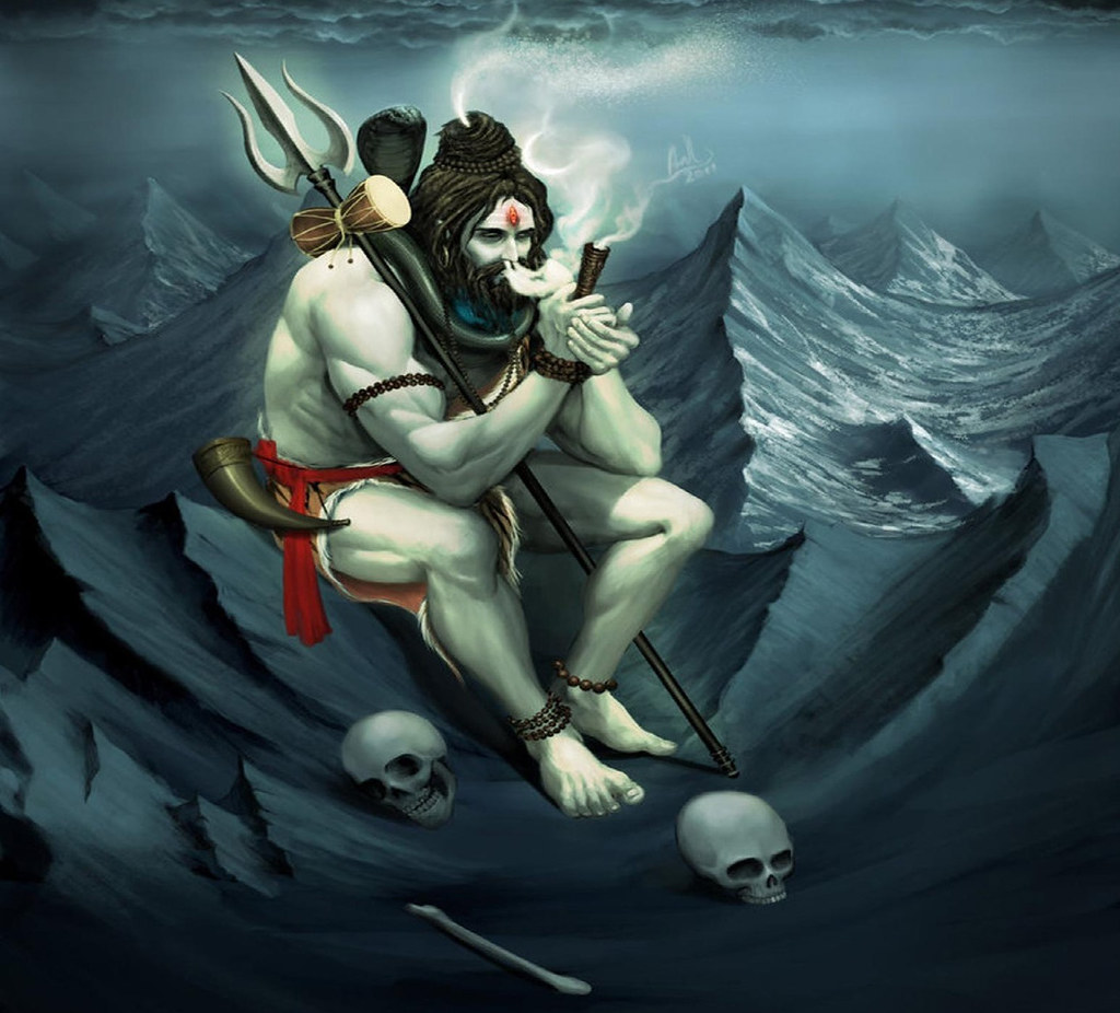 Lord Shiva Smoking Chillum - HD Wallpaper 