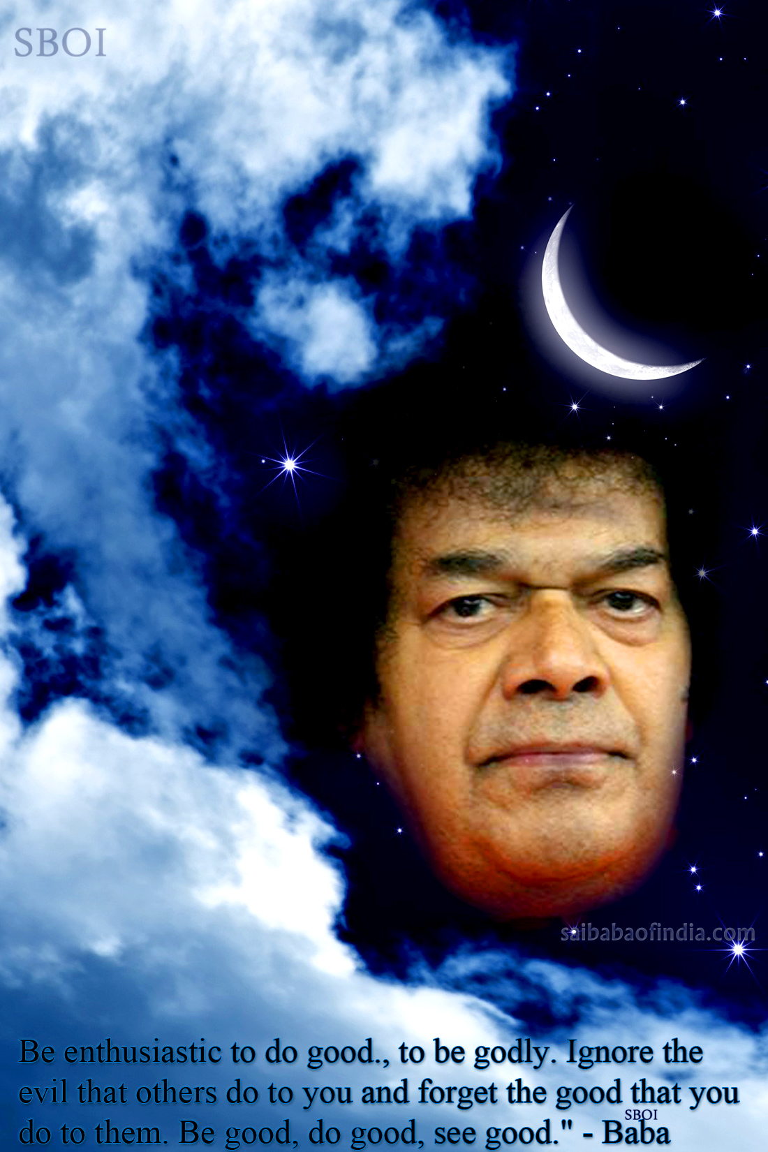 Maha Shivarathri In Prasanthi Nilayam - Beautiful Moon And Stars - HD Wallpaper 