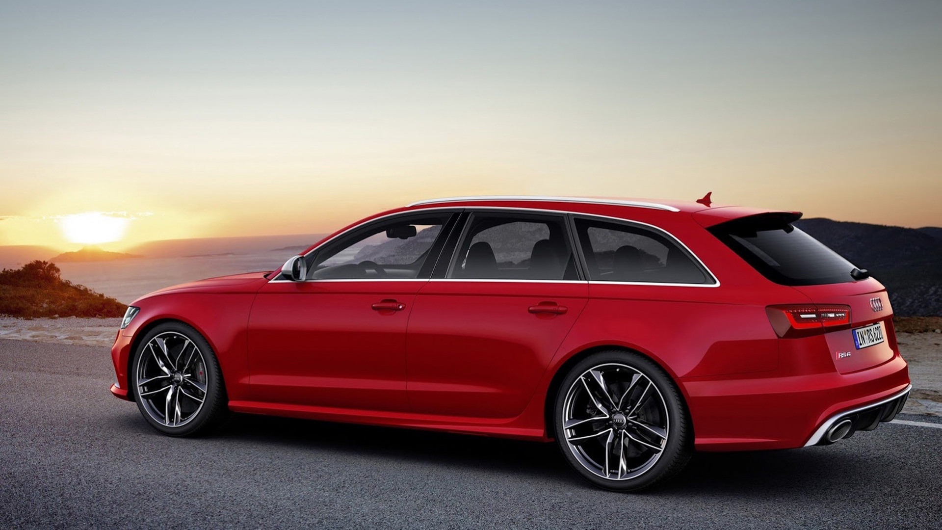 Red Audi V 8 Rs6 Avant - Audi A6 Avant Rs - HD Wallpaper 