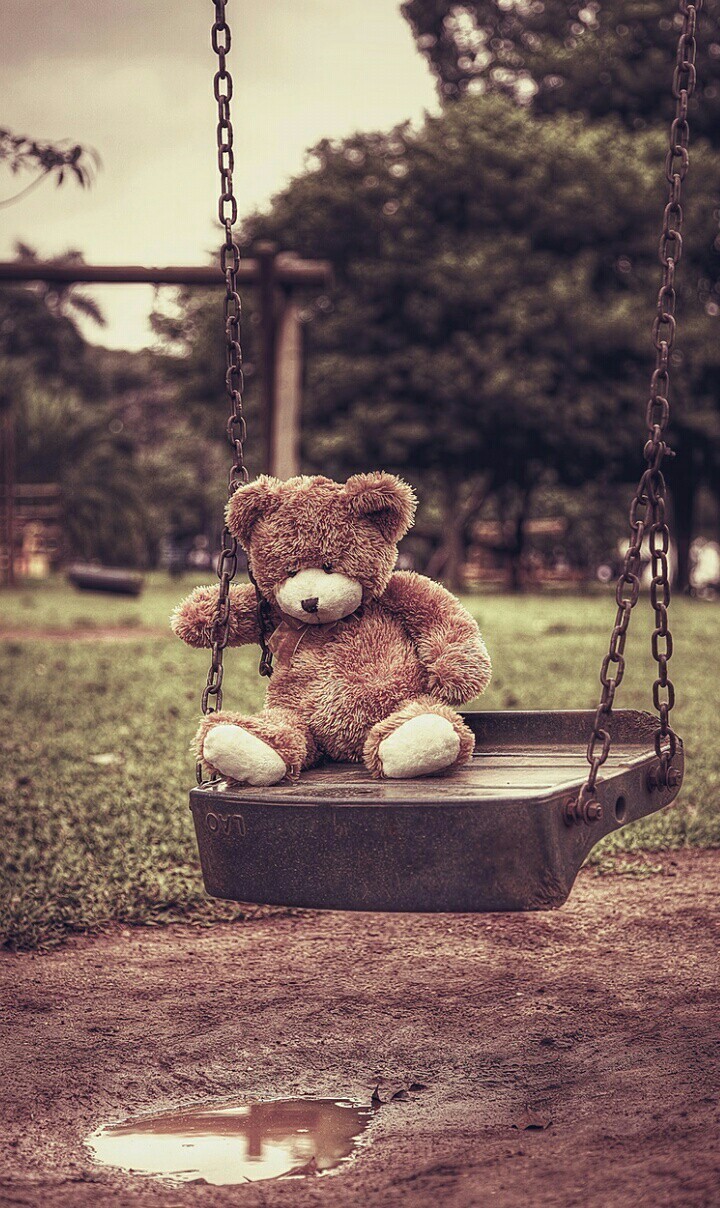 Wallpaper, Background, And Bear Image - Cute Teddy Bear Sad - HD Wallpaper 