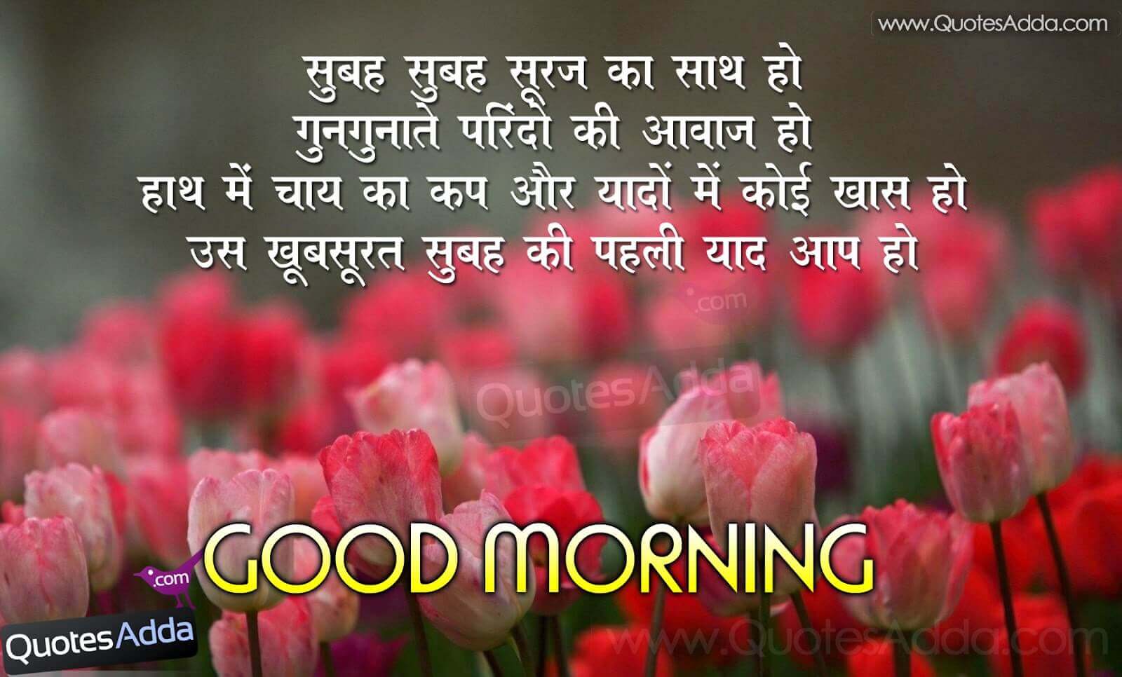 Good Morning Quotes Hindi Shayari - HD Wallpaper 