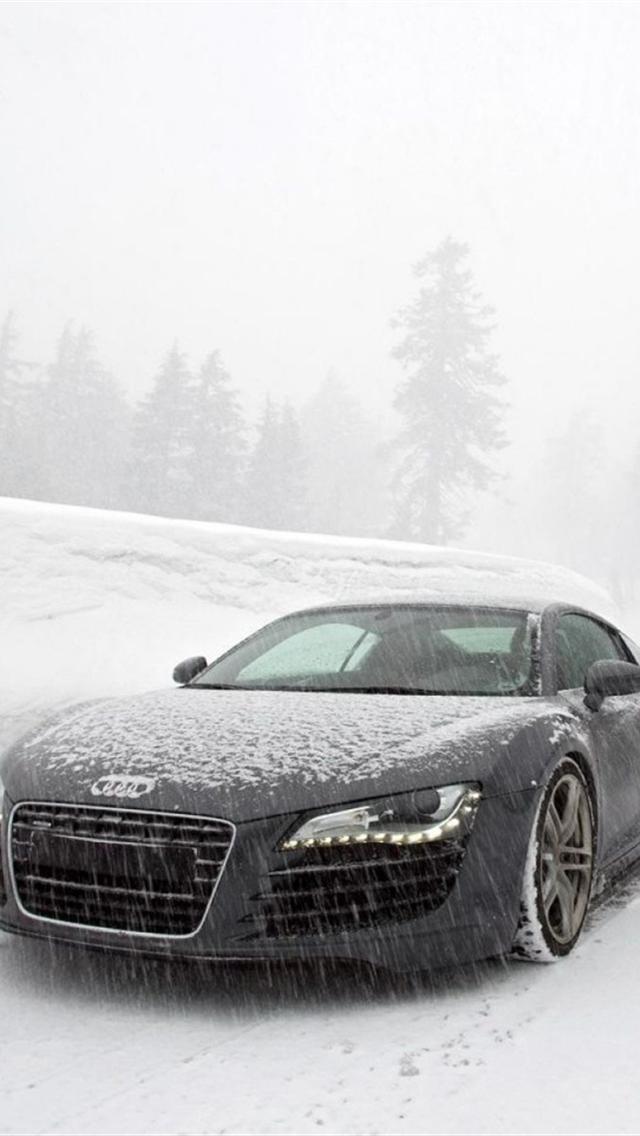 Hd Audi R8 In Winter Iphone 5 Wallpapers - Audi A7 Wallpaper Phone - HD Wallpaper 