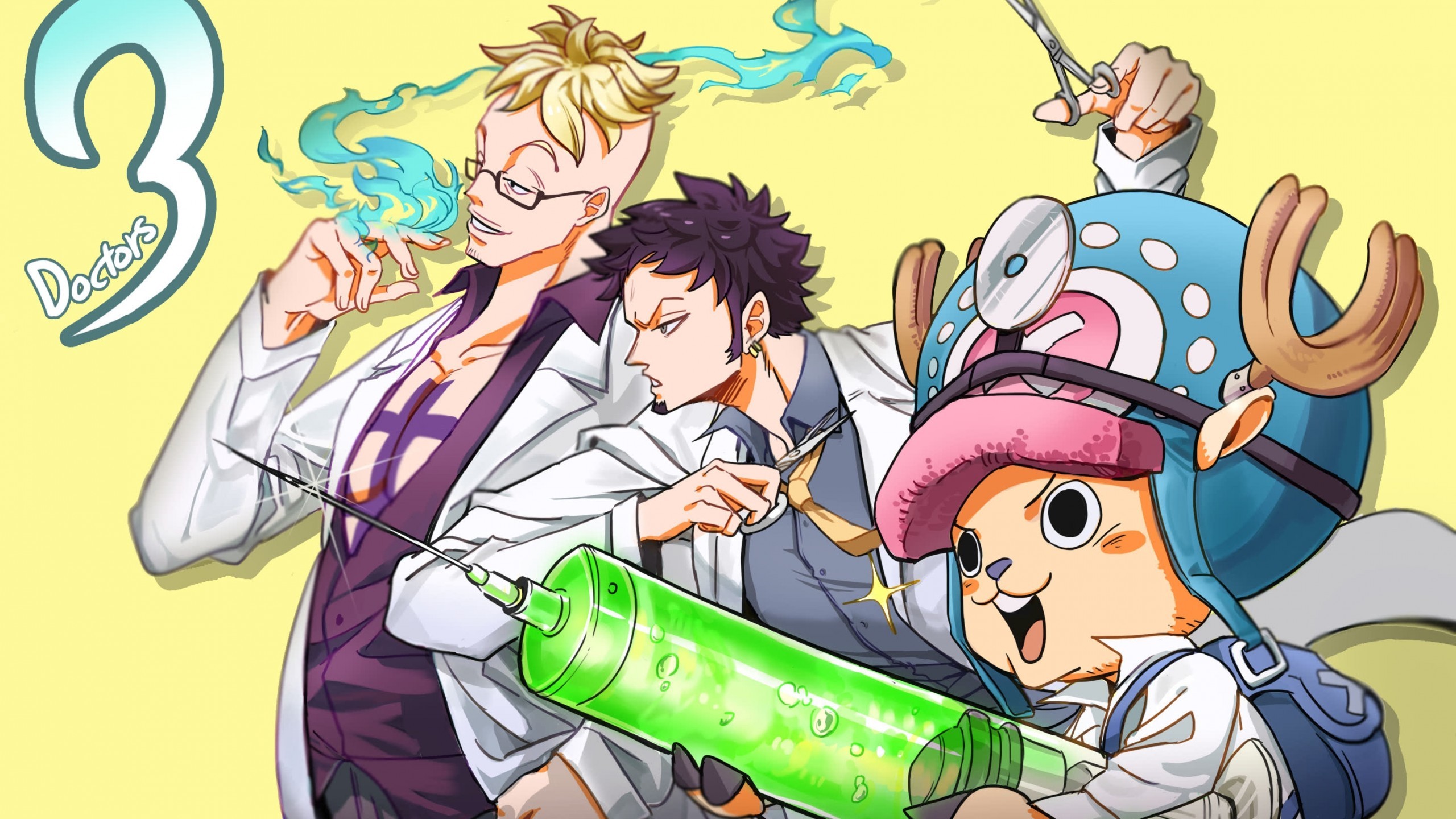 Trafalgar Law, Tony Tony Chopper, Marco, One Piece - HD Wallpaper 