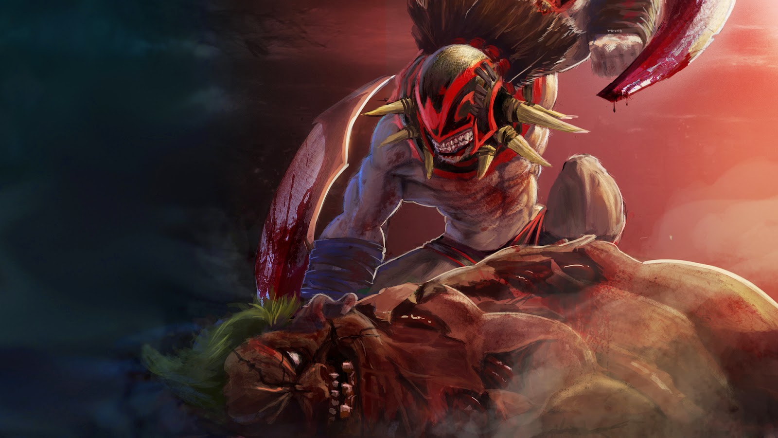 Dota 2 Bloodseeker Art - HD Wallpaper 