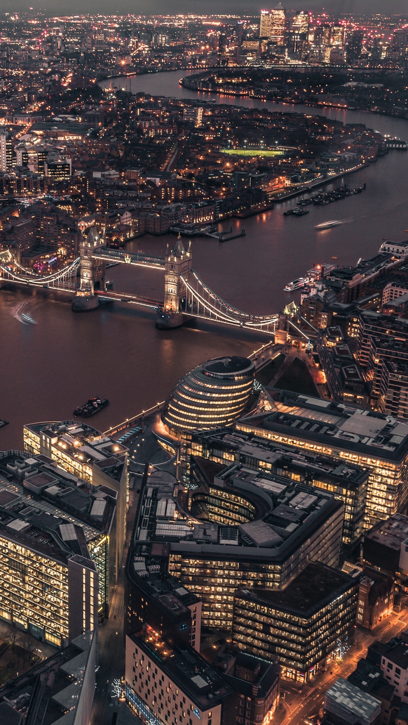 Wallpaper London, Uk, City Lights, Bridge, Top View - Iphone Uk Wallpaper Hd - HD Wallpaper 