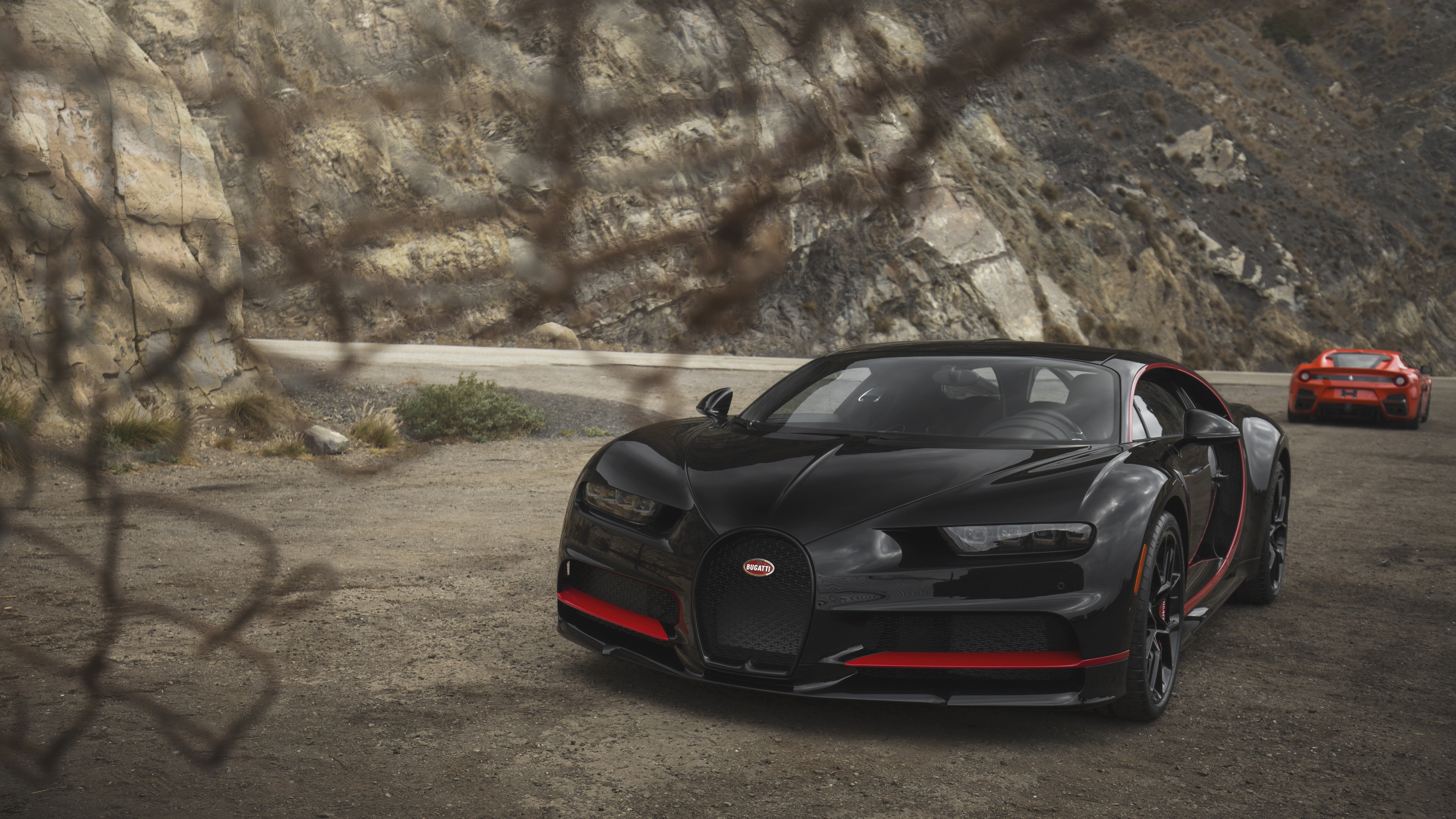 Bugatti Chiron Red And Black Hd - HD Wallpaper 