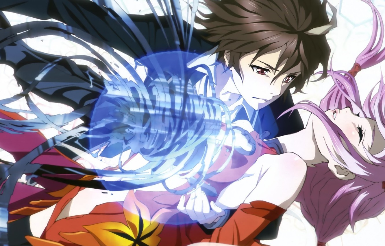Photo Wallpaper Anime, Art, Two, Guilty Crown - Guilty Crown Pulling Sword - HD Wallpaper 
