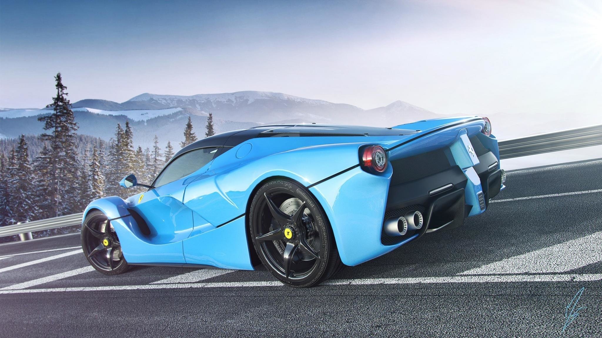 Awesome Ferrari Laferrari Free Wallpaper Id - Ferrari Laferrari Aperta Blue - HD Wallpaper 