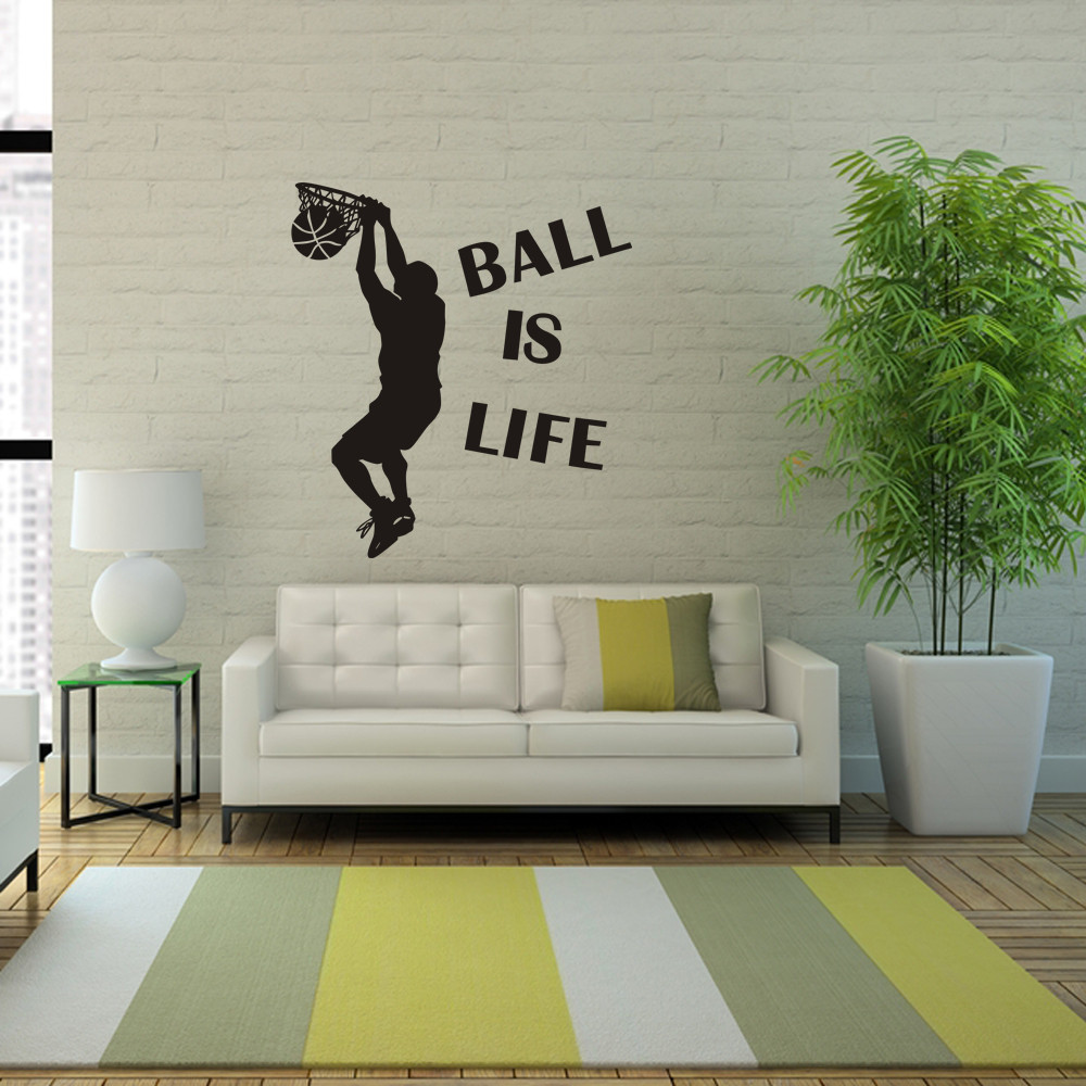2831a414 B96c 4b52 A145 B63a7537e477 - Ball Is Life Sport Playing Basketball Wall Sticker - HD Wallpaper 