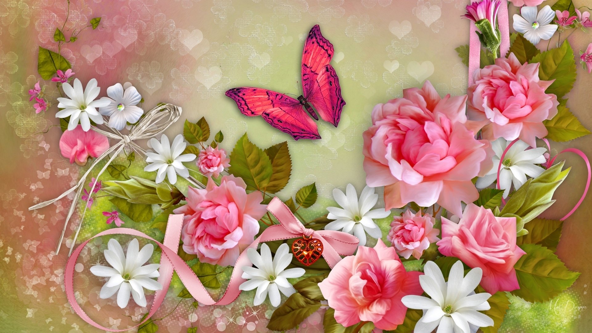 Butterfly Flower - HD Wallpaper 