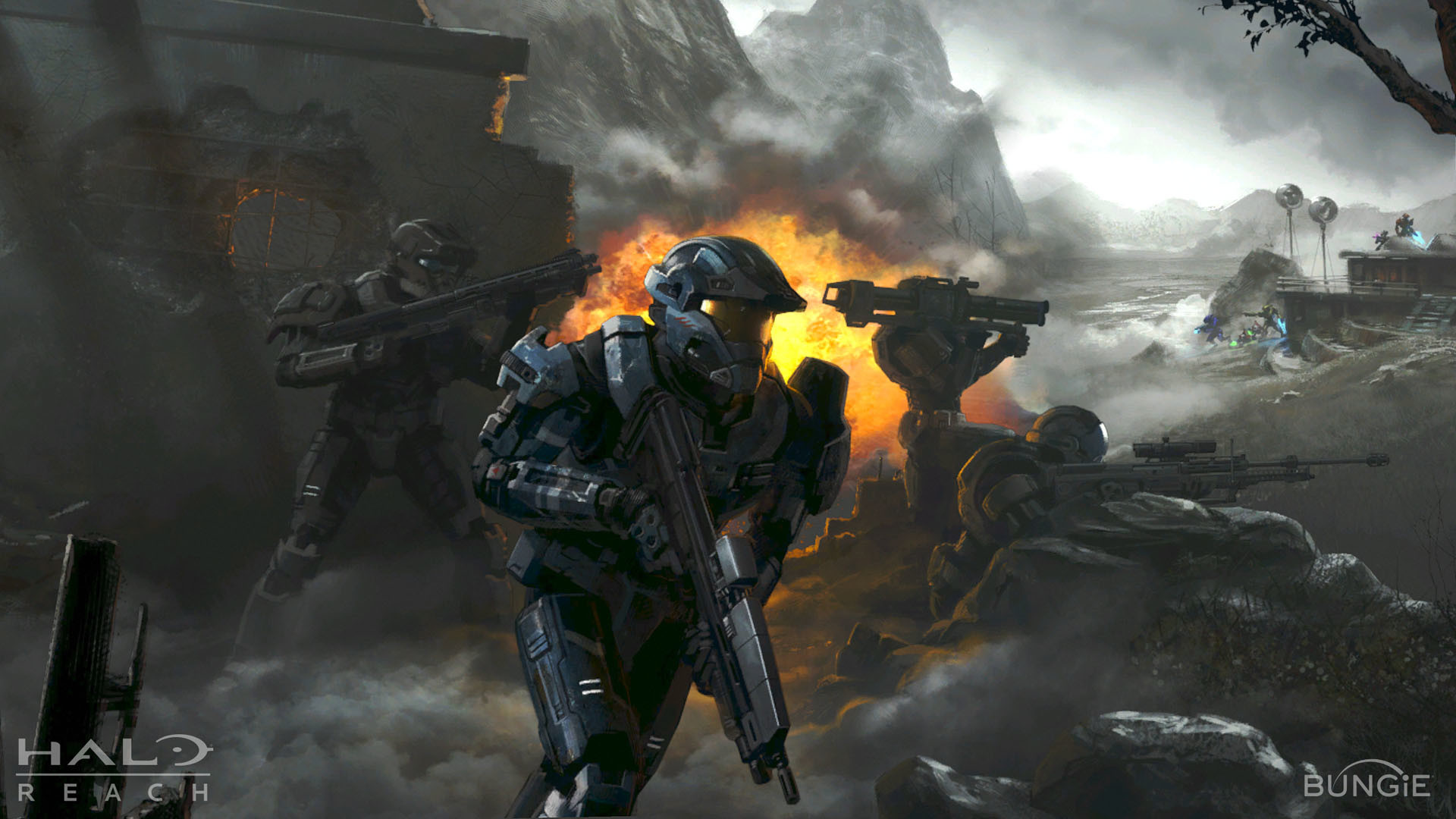 Halo Reach Wallpapers P Wallpaper 
 Data-src - Halo Reach Firefight Art - HD Wallpaper 