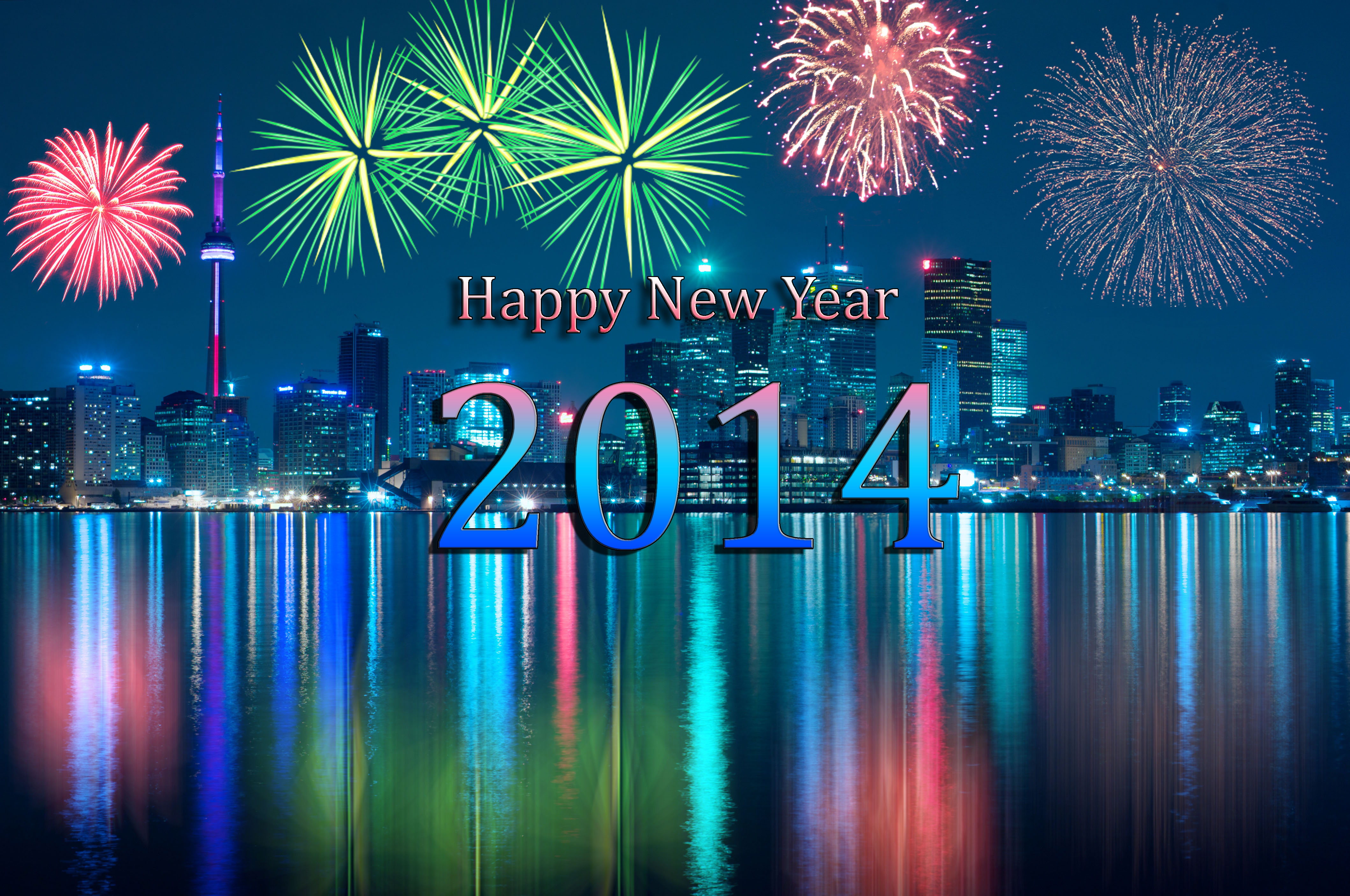 Happy New Year 2014 Firework Desktop Wallpaper - Happy New Year Kuwait - HD Wallpaper 