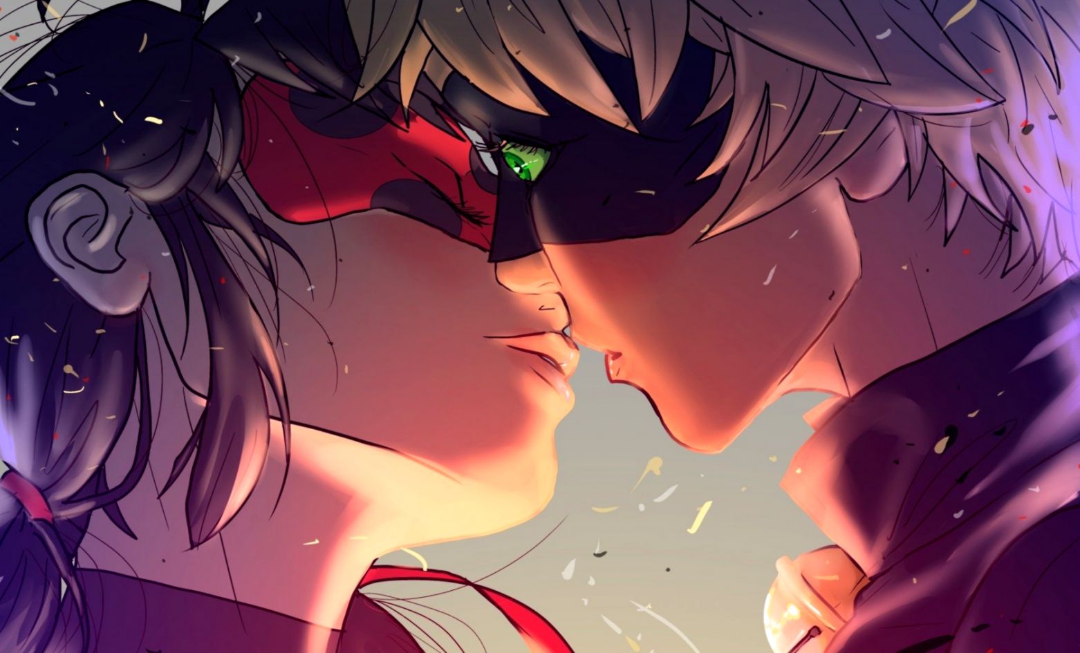 18 Miraculous Ladybug Hd Wallpapers Background Images - Miraculous Marinette And Adrien Kiss - HD Wallpaper 