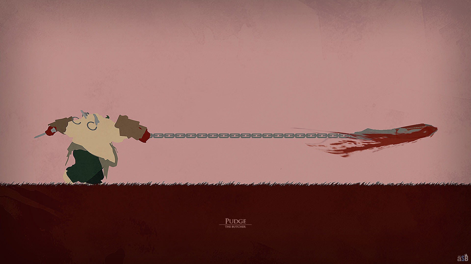 Minimal Pudge Dota - HD Wallpaper 