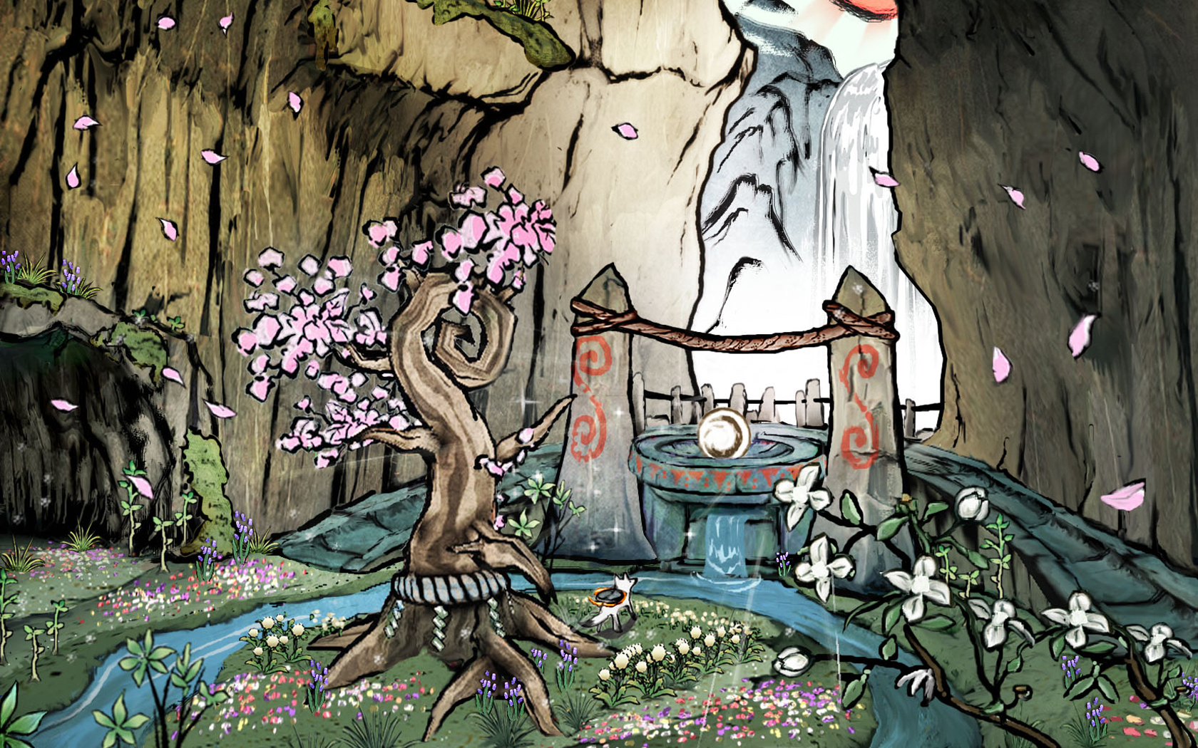Wallpaper - Cel Shading Okami - HD Wallpaper 