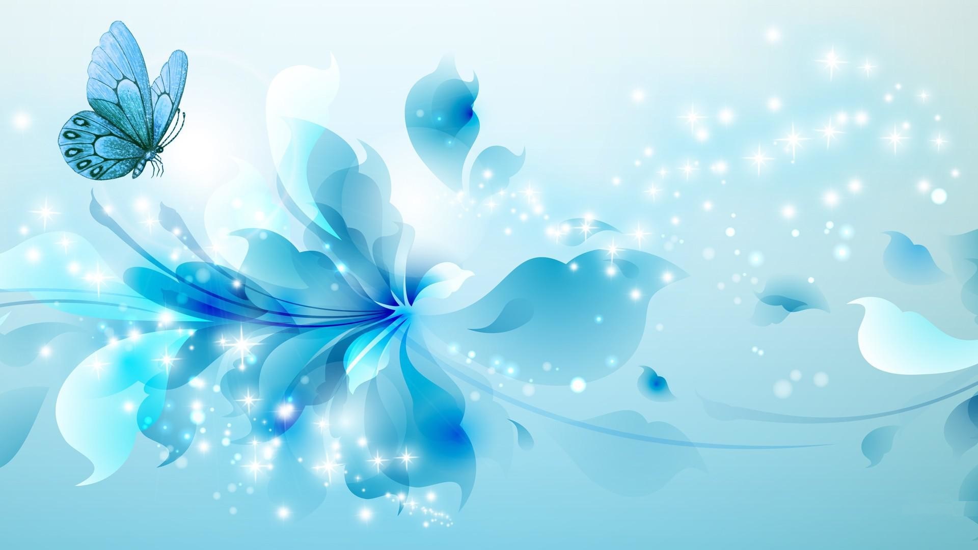 Blue Butterfly With Flower Wallpaper Hd - HD Wallpaper 