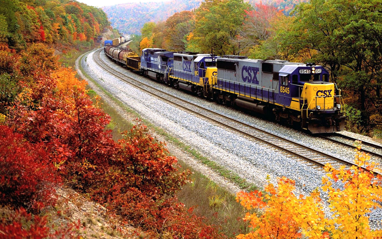 Hd Beautiful Scenery 4k Pic For Android - Hd Wallpaper Fall Train - HD Wallpaper 