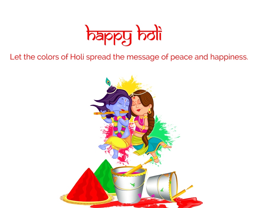Happy Holi Radha Krishna - HD Wallpaper 