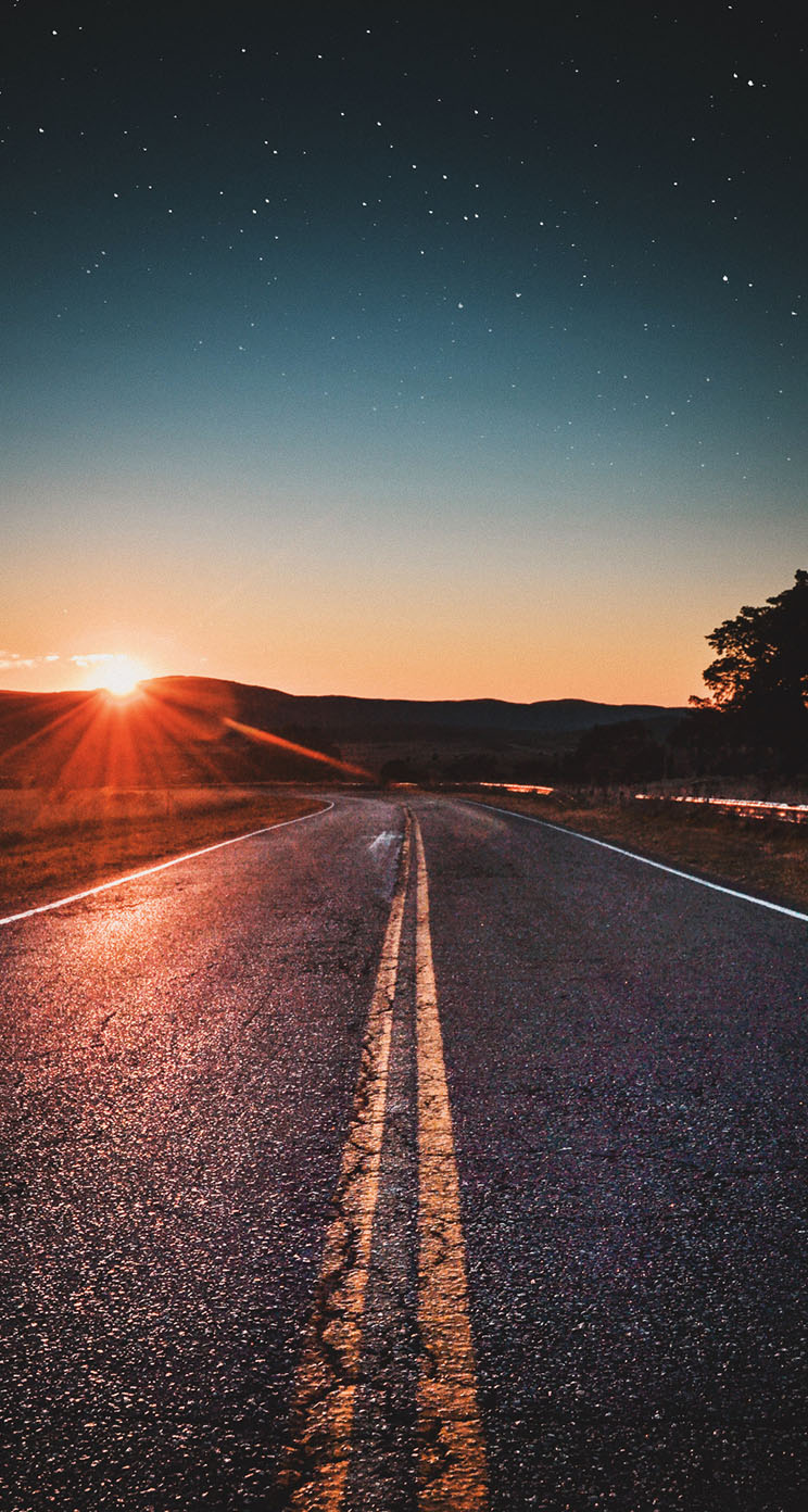 Sunset Open Road Background - HD Wallpaper 