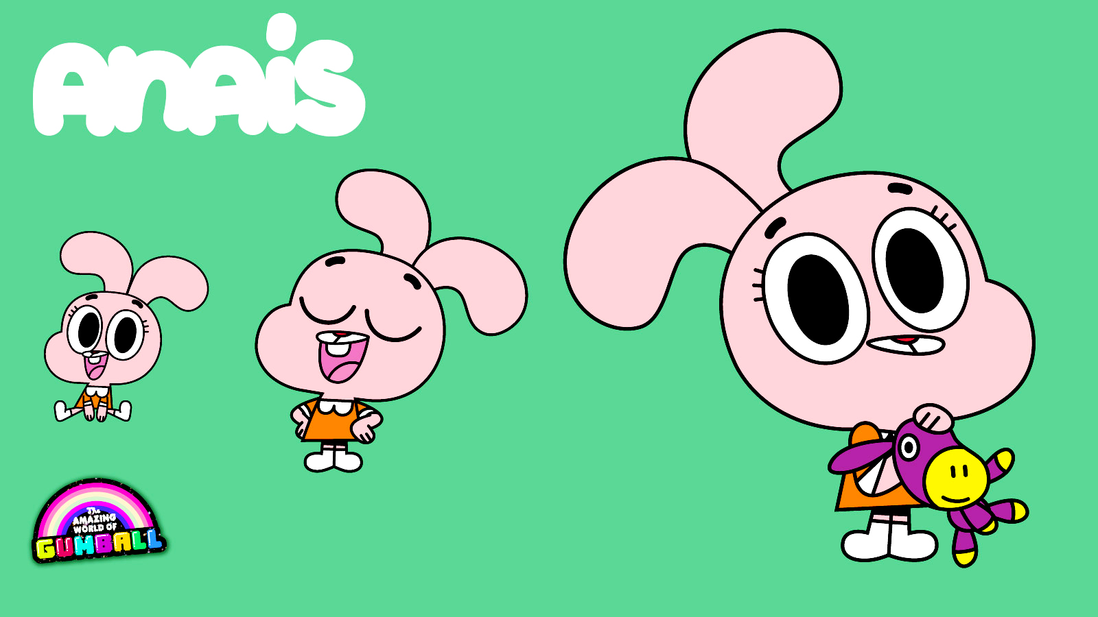 The Amazing World Of Gumball Anais Hd Wallpaper - Example Of Cartoon  Character - 1600x900 Wallpaper 