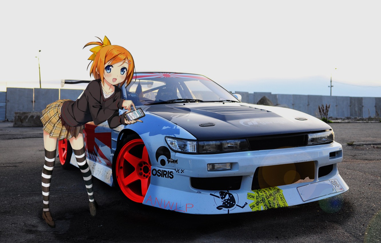 Photo Wallpaper Car, Machine, Girl, Anime, Jdm, Anime, - Jdm Anime Girl - HD Wallpaper 