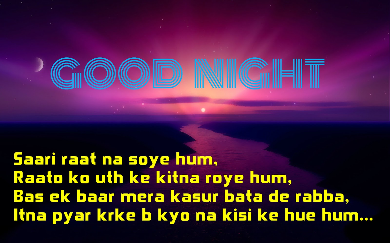 Good Night Shayari For Love - HD Wallpaper 