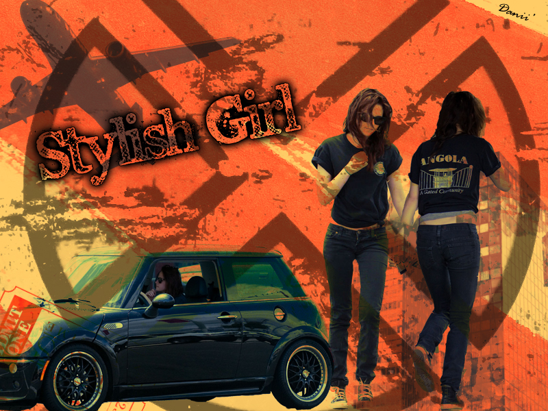Stylish Girl - Mini Cooper - HD Wallpaper 