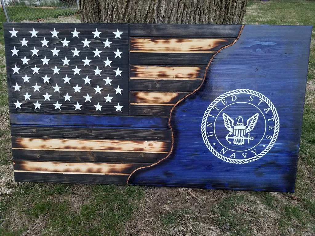 Navy Thin Line Flag - HD Wallpaper 