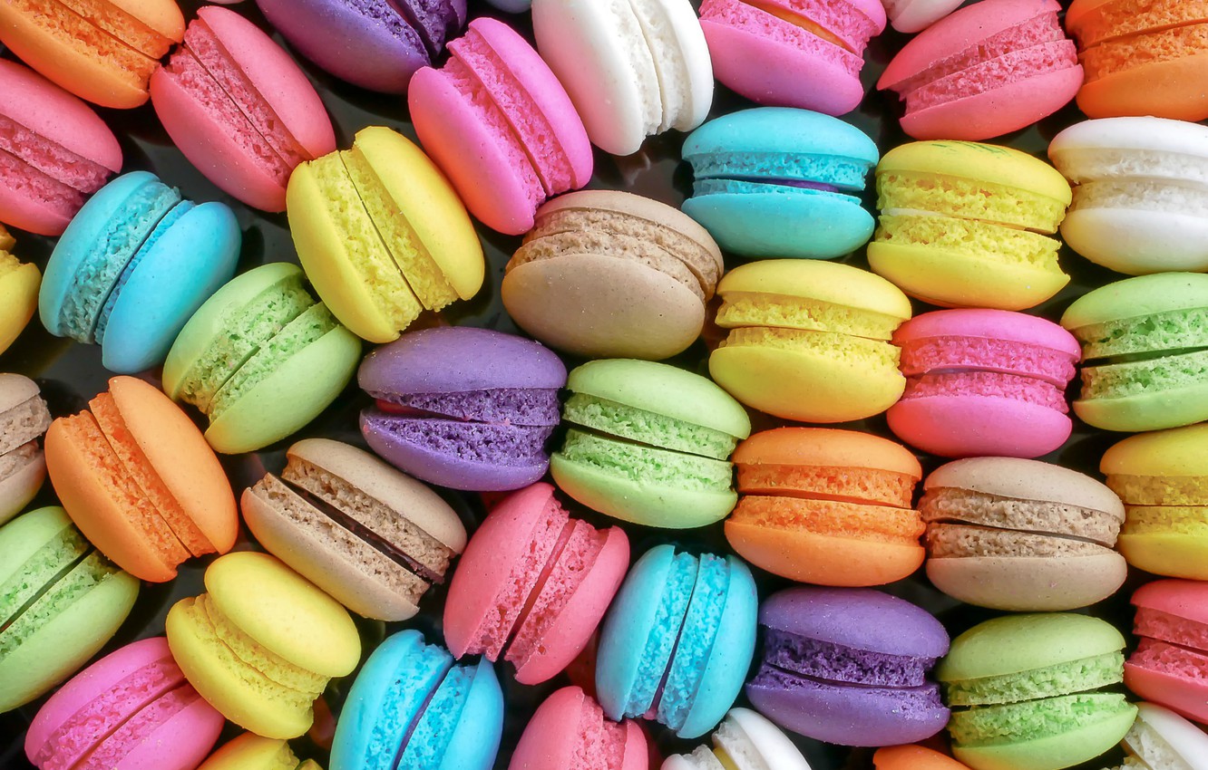 Photo Wallpaper Sweets, Dessert, Raznotsvet, Macaron, - Assorted Macarons - HD Wallpaper 