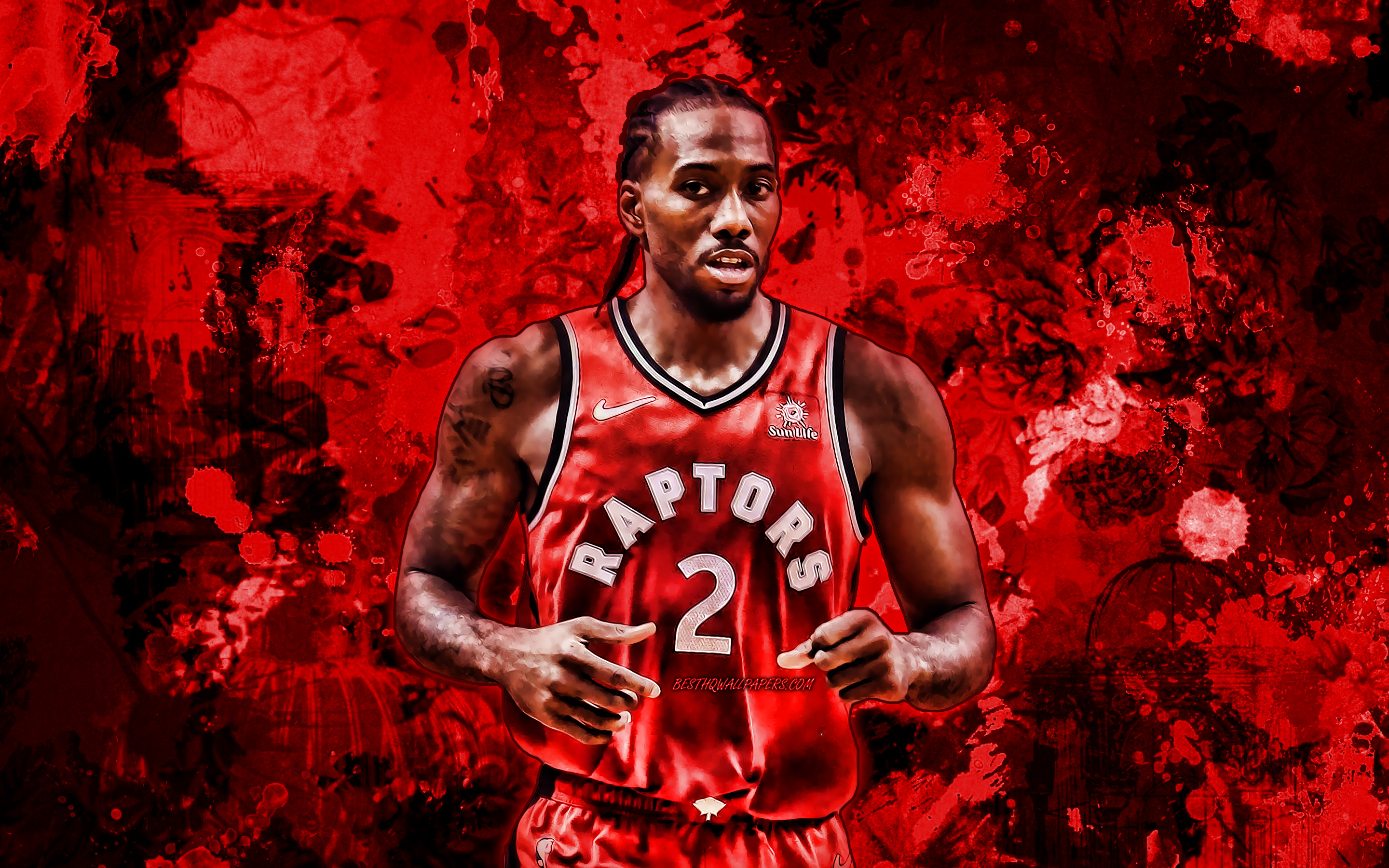 Kawhi Leonard, Red Paint Splashes, Nba, Toronto Raptors, - Kawhi Leonard Cool Wallpaper Raptors - HD Wallpaper 