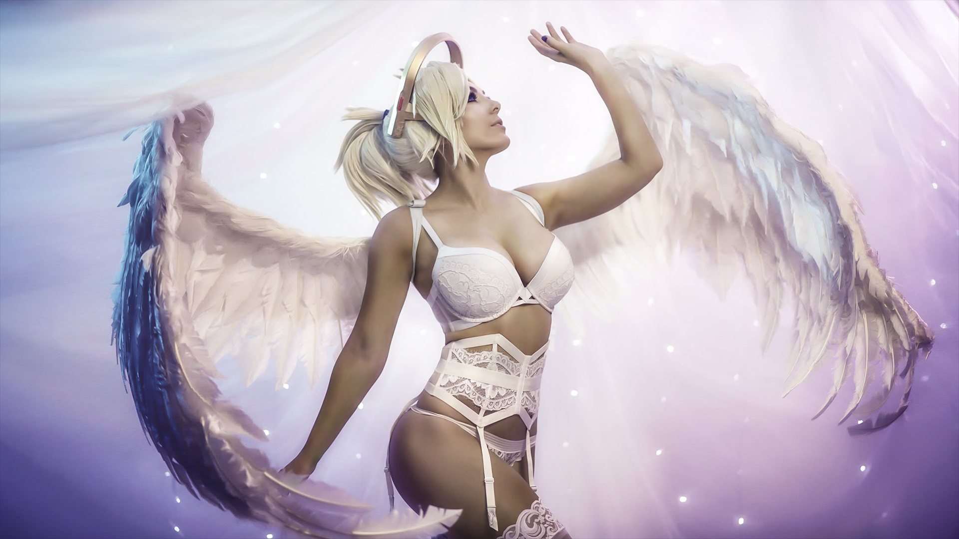 Jessica Nigri Angel Mercy - HD Wallpaper 