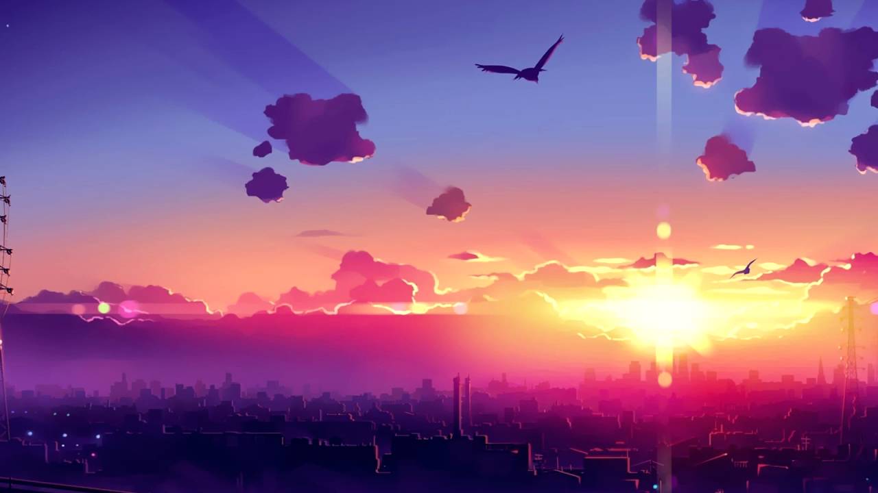 Sad Anime Sunset - HD Wallpaper 