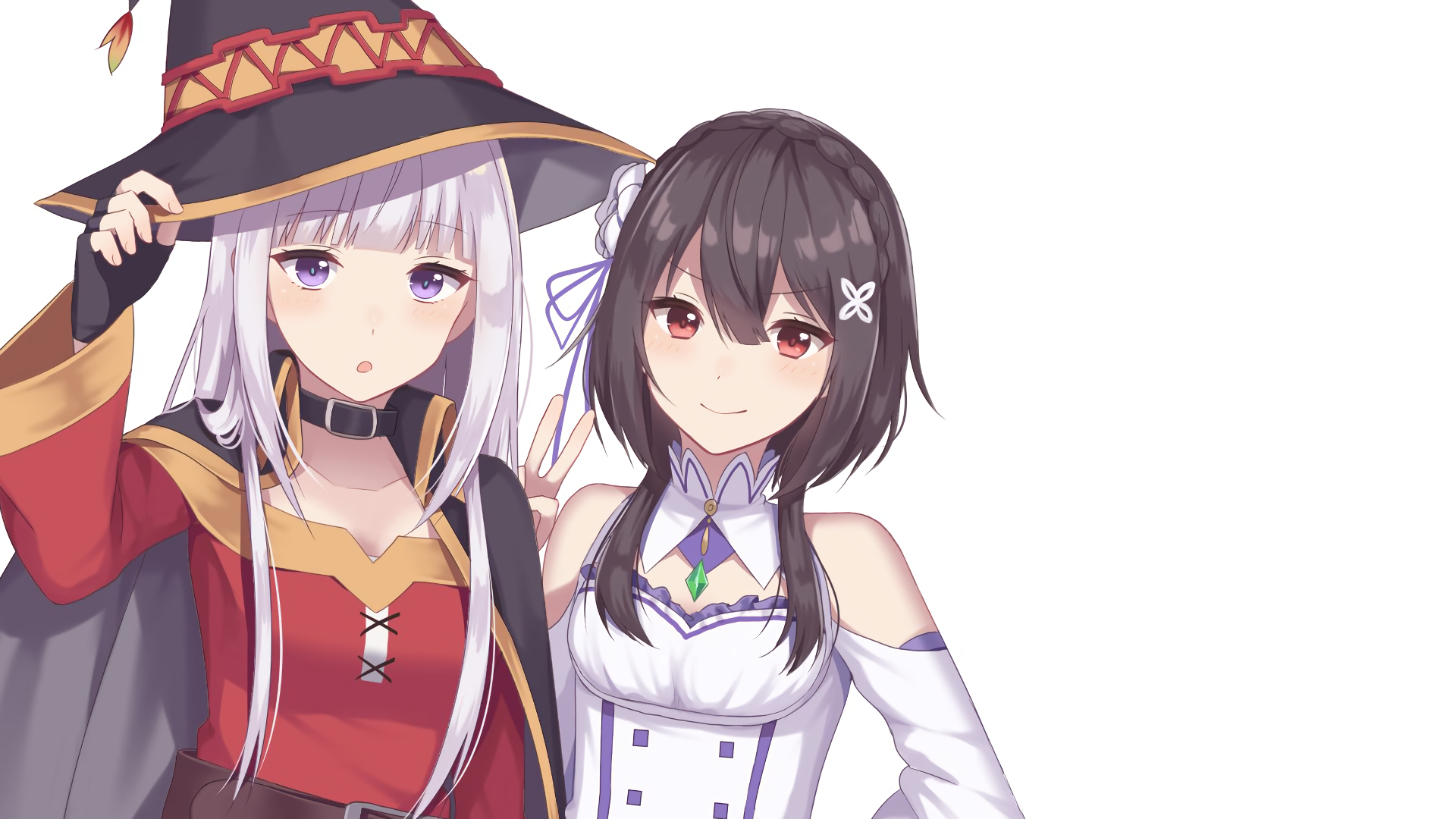 Megumin And Emilia - HD Wallpaper 