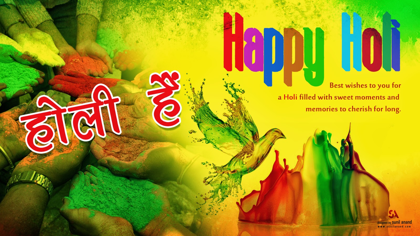 Holi Wallpaper By Sunil Anand - Graphic Design - HD Wallpaper 