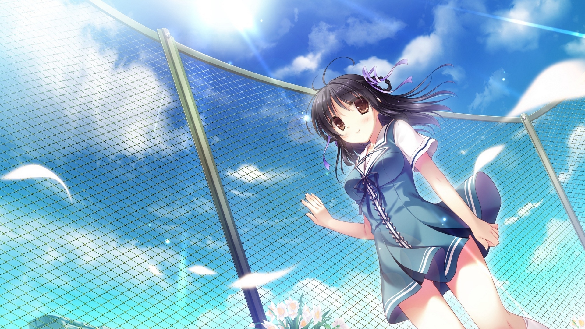 Wallpaper Sky, Anime, Girl - Anime Girl Full Hd - HD Wallpaper 