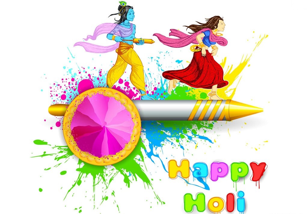 Animated Holi Wallpaper Hd - Holi Image Radha Krishna - HD Wallpaper 