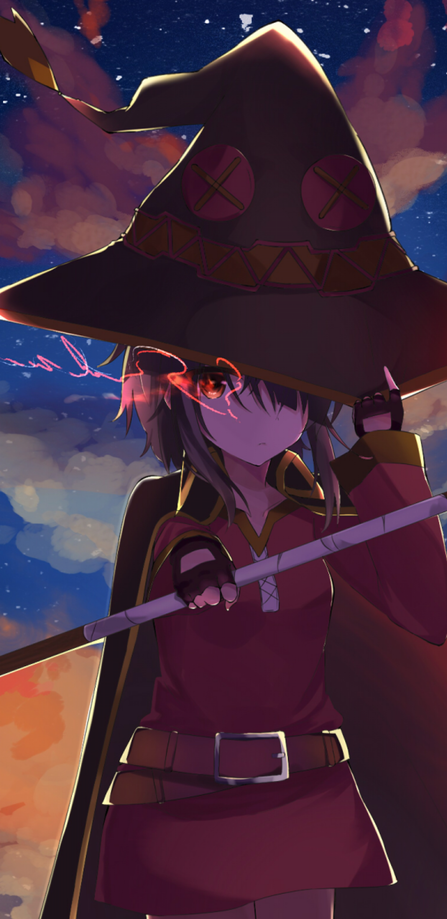 Konosuba, Megumin, Witch, Staff, Magic, Kono Subarashii - Best Anime Wallpaper Pc - HD Wallpaper 