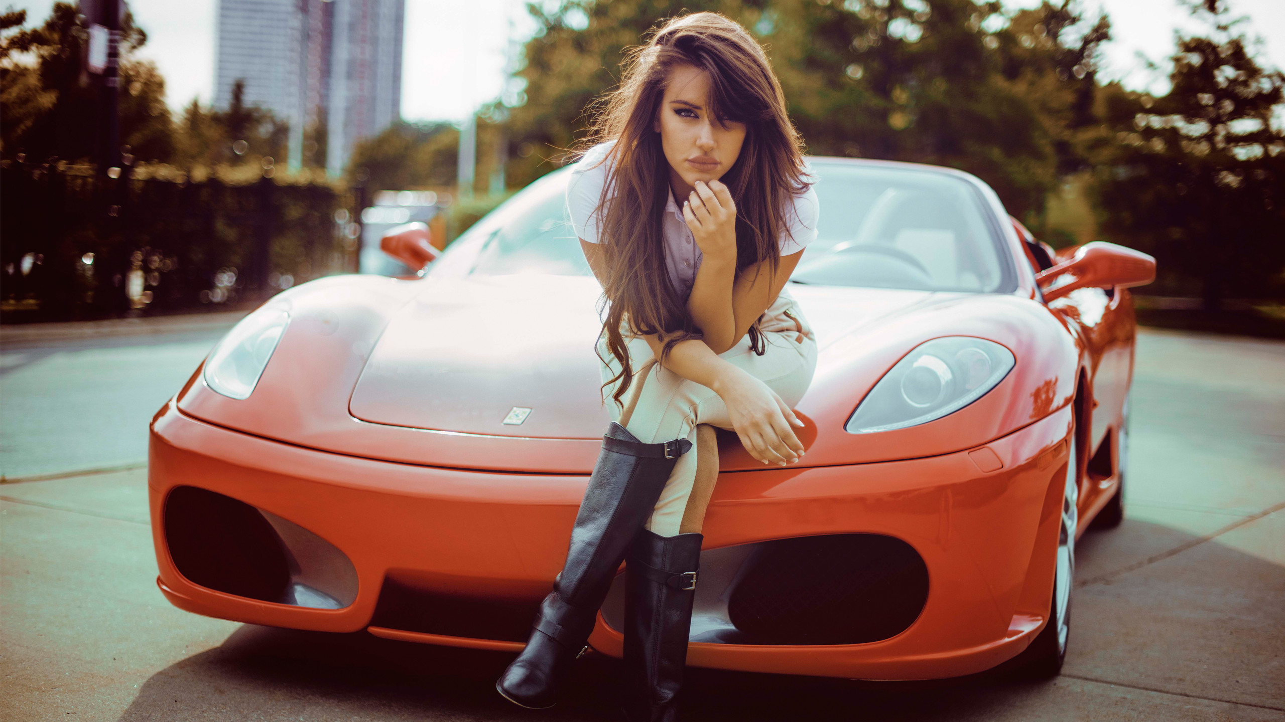 Hd Wallpaper - Girl In Expensive Car - HD Wallpaper 