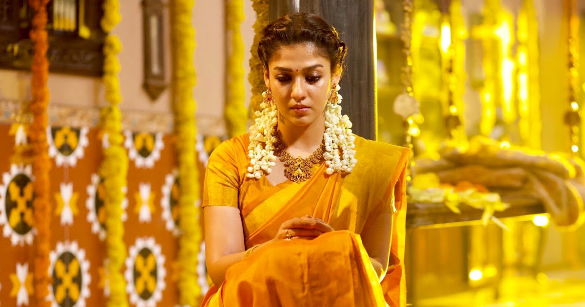 Nayanthara In Yellow Saree - HD Wallpaper 