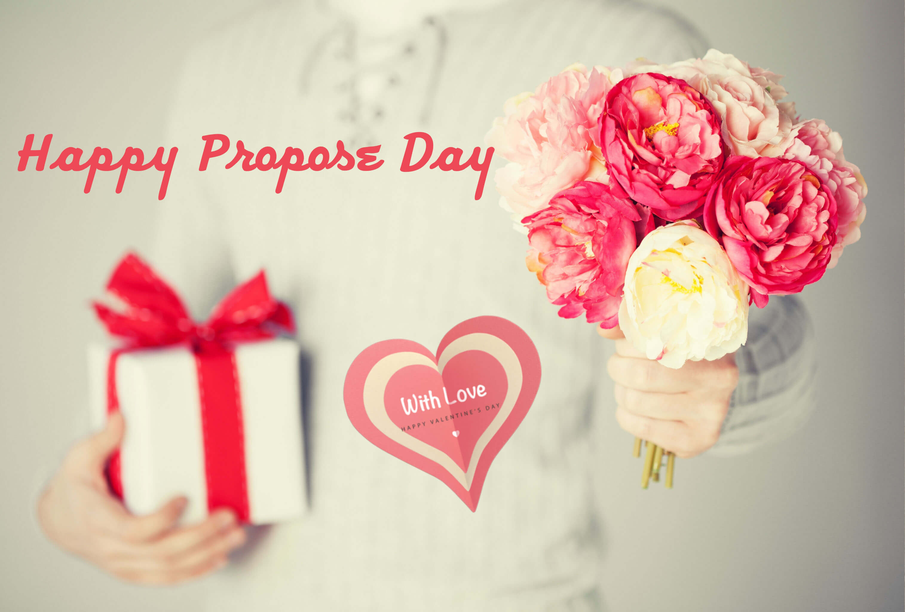 Happy Propose Day Gift Roses 4k Desktop Background - Happy Propose Day Hd - HD Wallpaper 