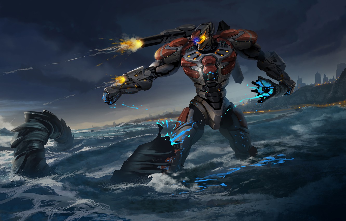 Photo Wallpaper Sea, Fiction, Robot, Giant, Pacific - Transformers 6 2019 - HD Wallpaper 