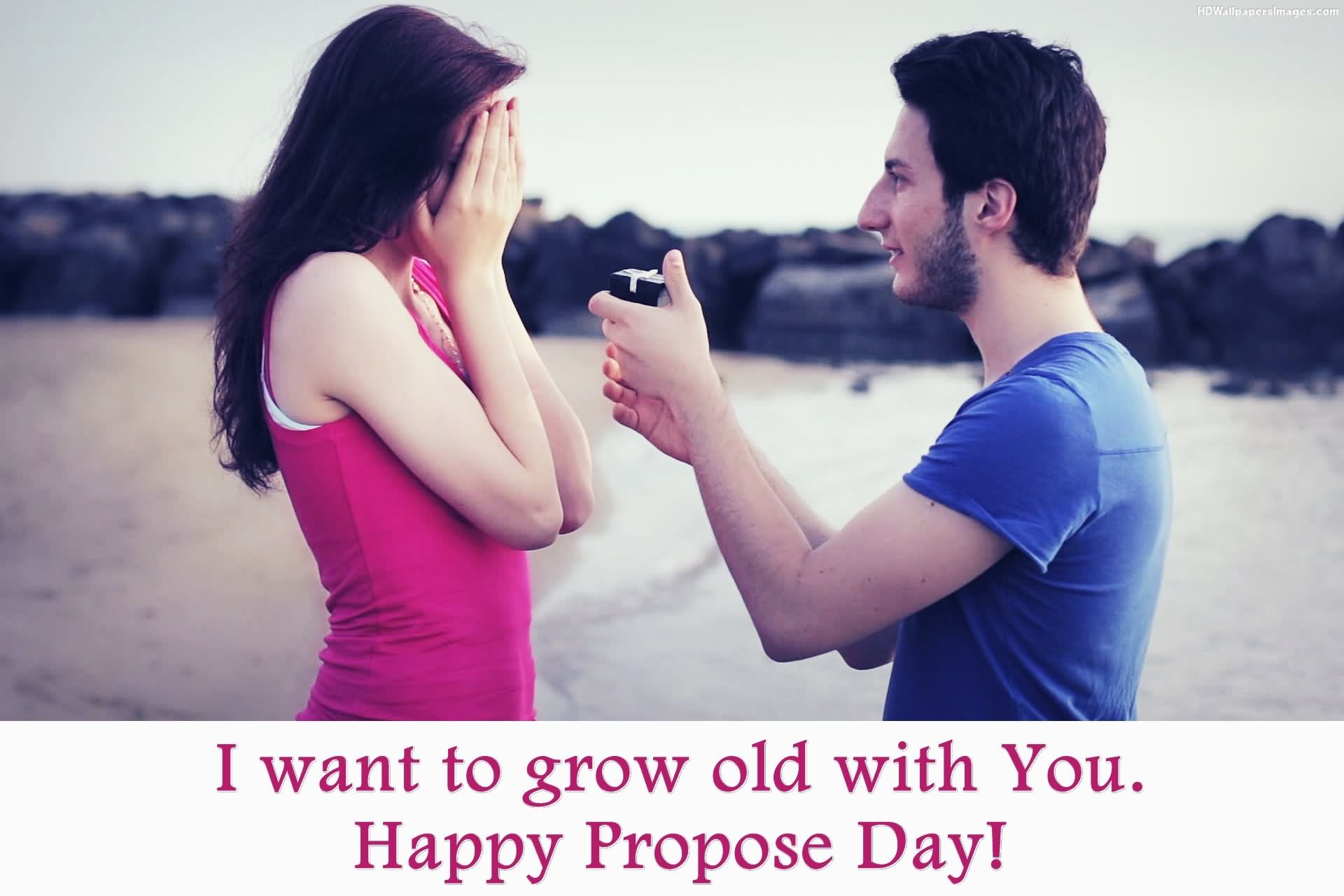 I Want To Grow Olg With You Happy Propose Day Greetings - Romantic Happy Promise Day - HD Wallpaper 