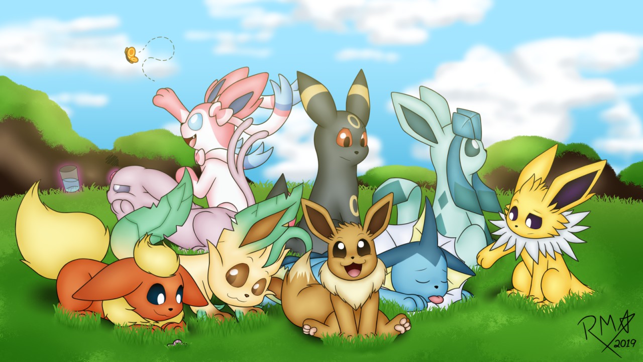 Eeveelutions Wallpaper By Richy Miner - Eeveelutions - HD Wallpaper 