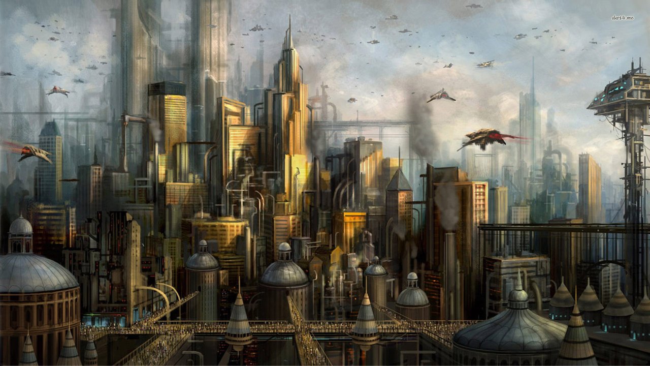 1 - Gkjaz2v - Futuristic City In War - HD Wallpaper 