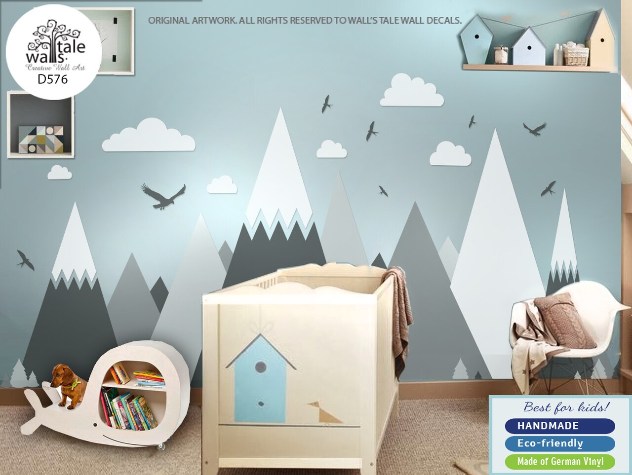 Mountain Wall Decal, Nursery Mountains - Nursery Mountain Wall Decal - HD Wallpaper 