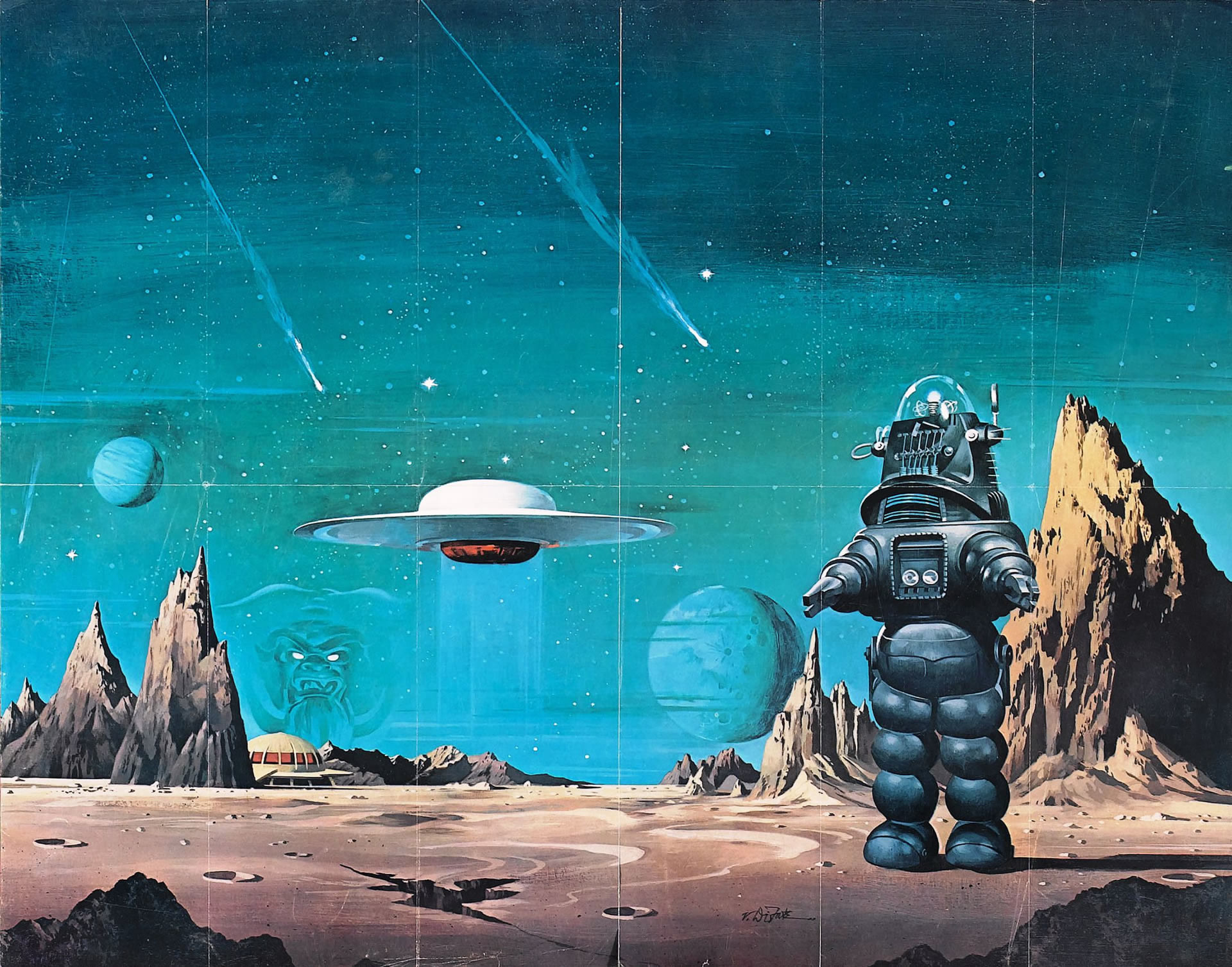 Some Retro Sci Fi Wallpaper For You Guys - Forbidden Planet - HD Wallpaper 